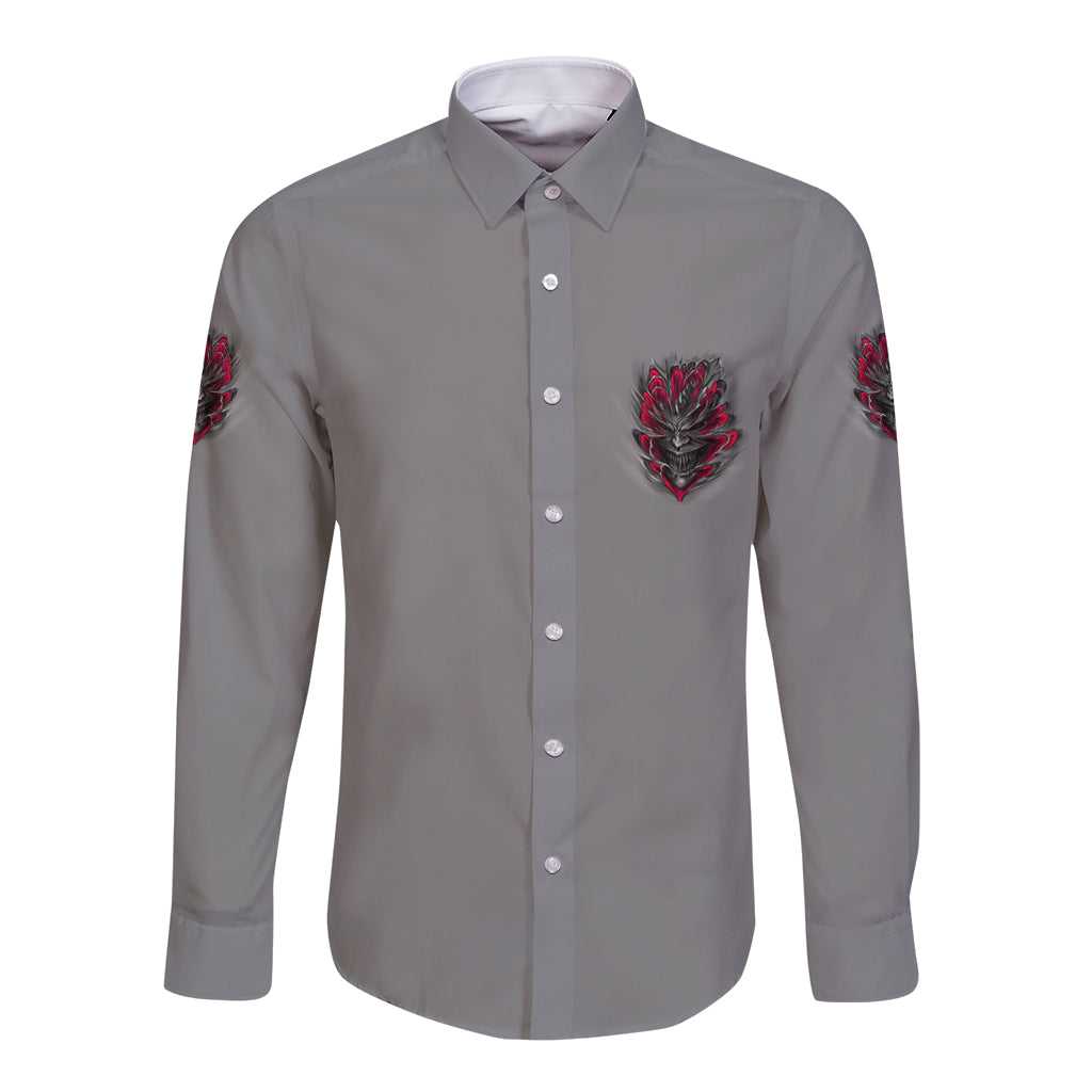 Your Demons Hide Under Your Bed Long Sleeve Button Shirt - Wonder Print Shop