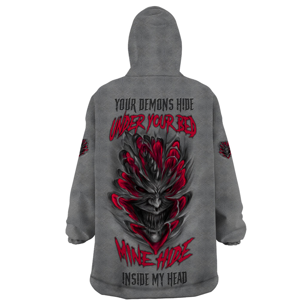 Your Demons Hide Under Your Bed Wearable Blanket Hoodie - Wonder Print Shop