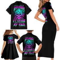 Once I Get An Attitude Reaper Family Matching Short Sleeve Bodycon Dress and Hawaiian Shirt - Wonder Print Shop