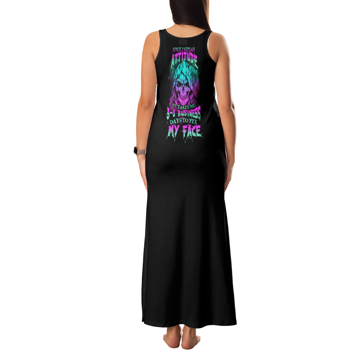 Once I Get An Attitude Reaper Family Matching Tank Maxi Dress and Hawaiian Shirt - Wonder Print Shop
