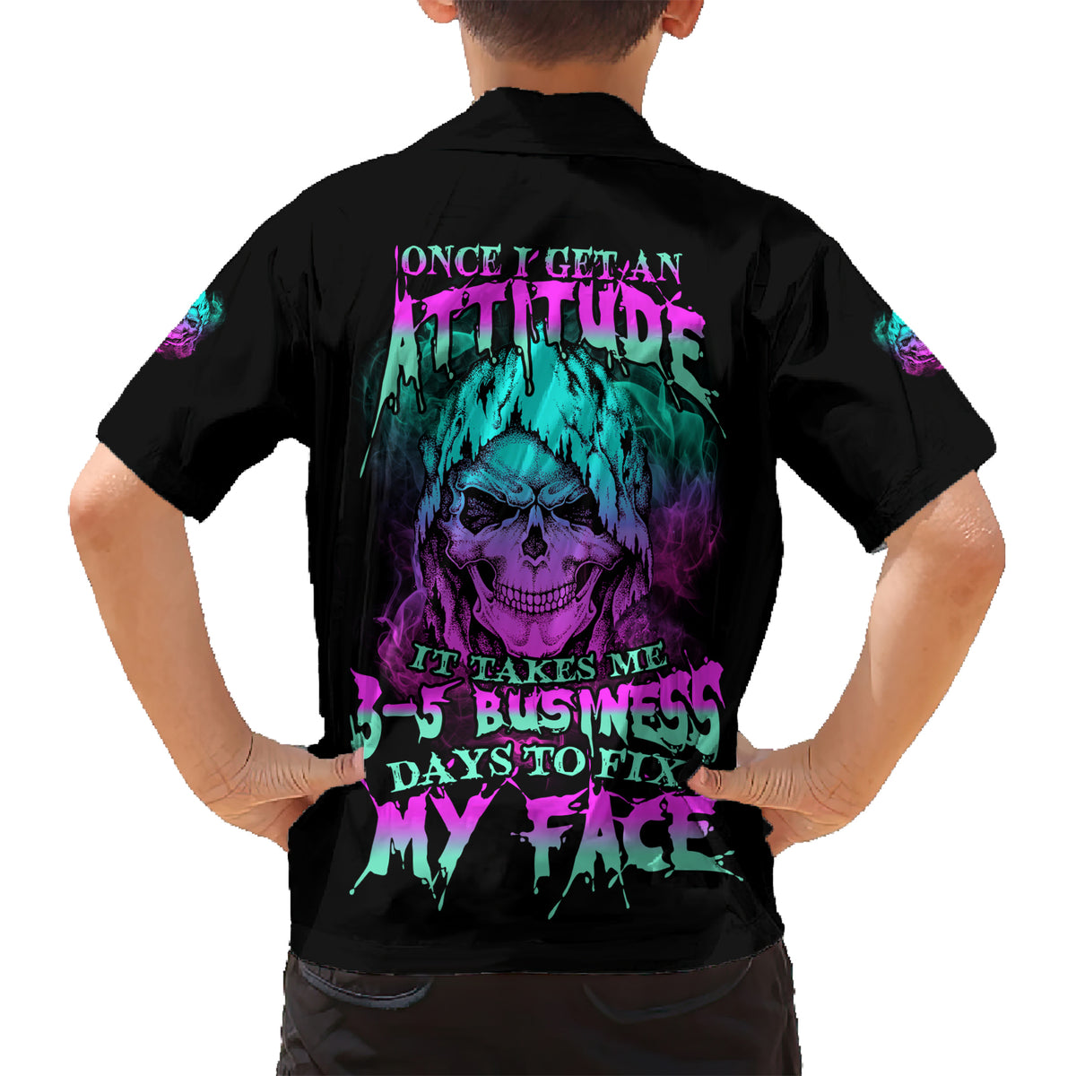 Once I Get An Attitude Reaper Kid Hawaiian Shirt - Wonder Print Shop