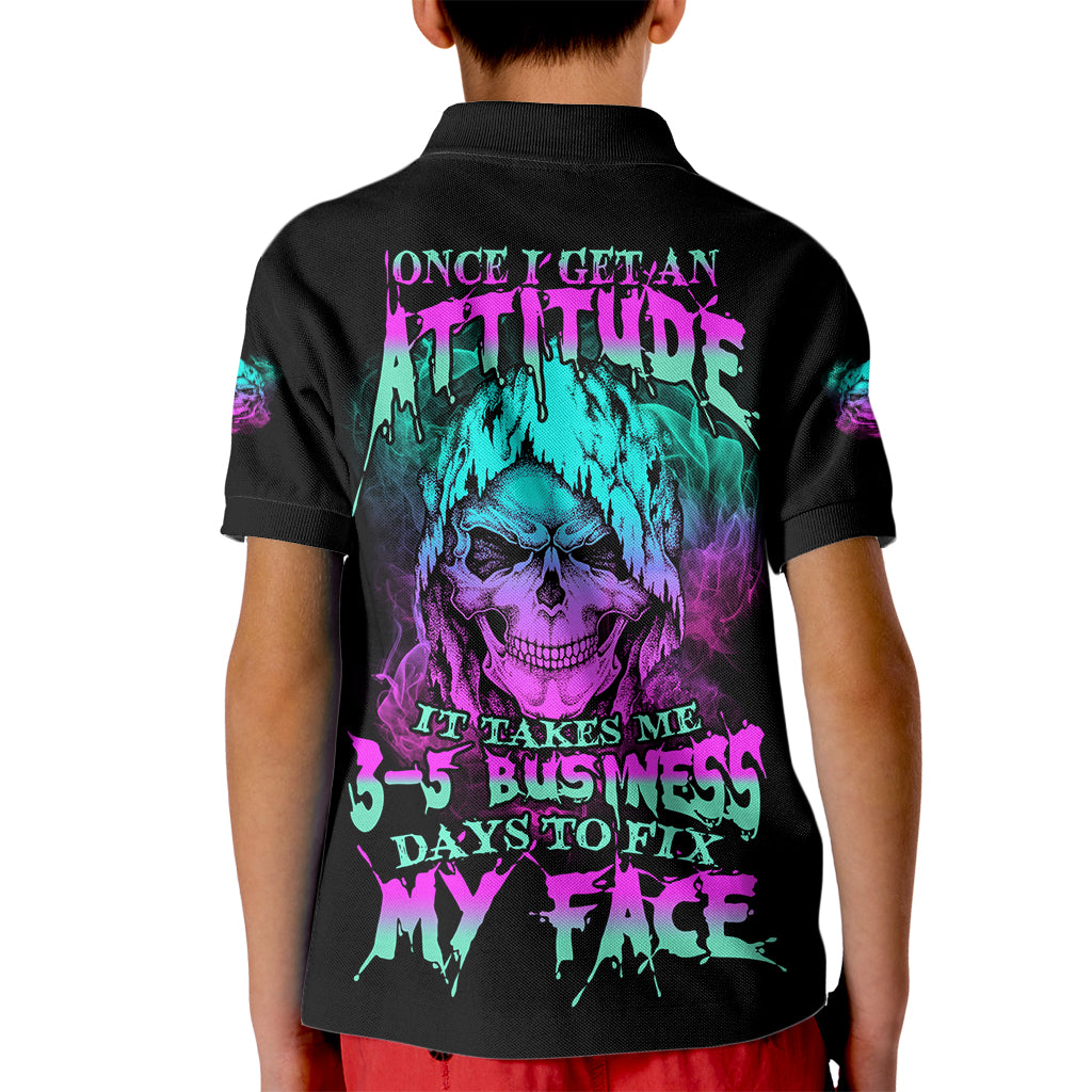 Once I Get An Attitude Reaper Kid Polo Shirt - Wonder Print Shop