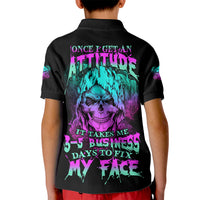 Once I Get An Attitude Reaper Kid Polo Shirt - Wonder Print Shop