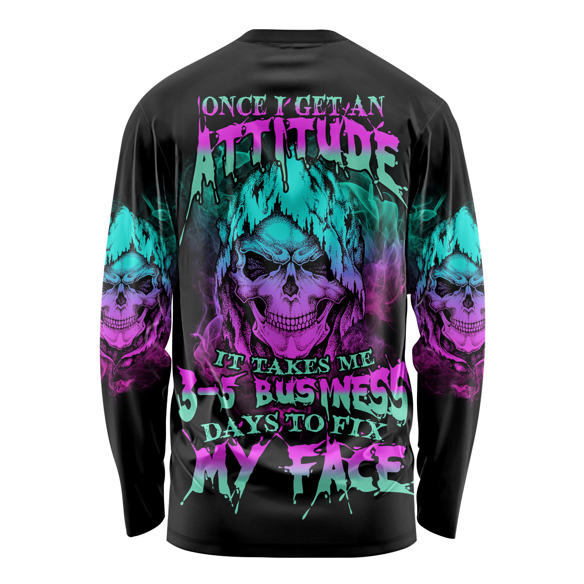 Once I Get An Attitude Reaper Long Sleeve Shirt - Wonder Print Shop