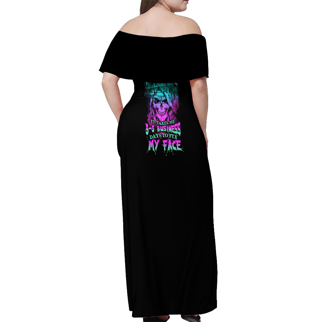 Once I Get An Attitude Reaper Off Shoulder Maxi Dress - Wonder Print Shop