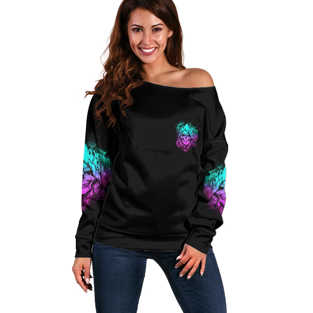 Once I Get An Attitude Reaper Off Shoulder Sweater - Wonder Print Shop