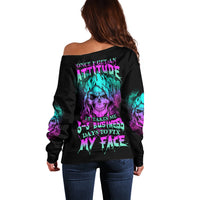 Once I Get An Attitude Reaper Off Shoulder Sweater - Wonder Print Shop