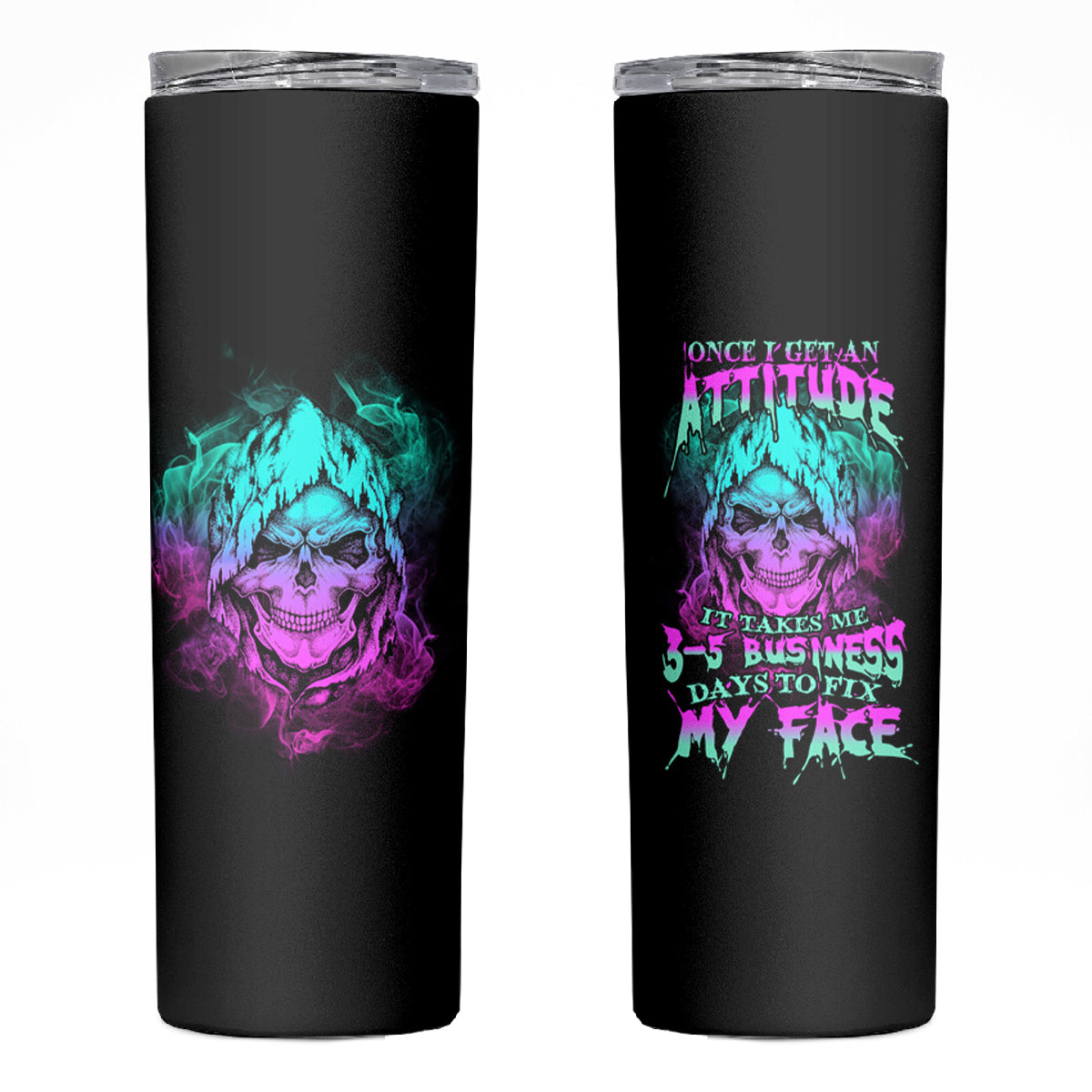 Once I Get An Attitude Reaper Skinny Tumbler - Wonder Print Shop