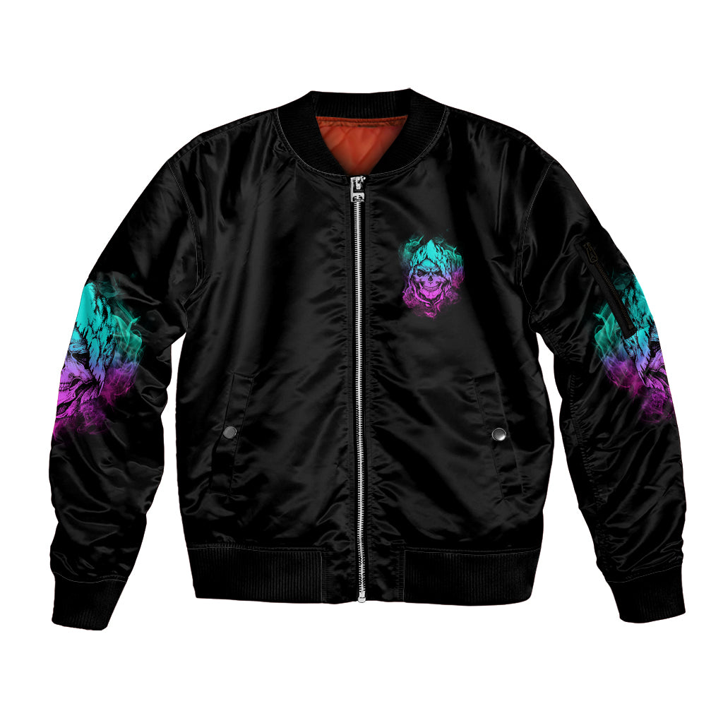 Once I Get An Attitude Reaper Sleeve Zip Bomber Jacket - Wonder Print Shop