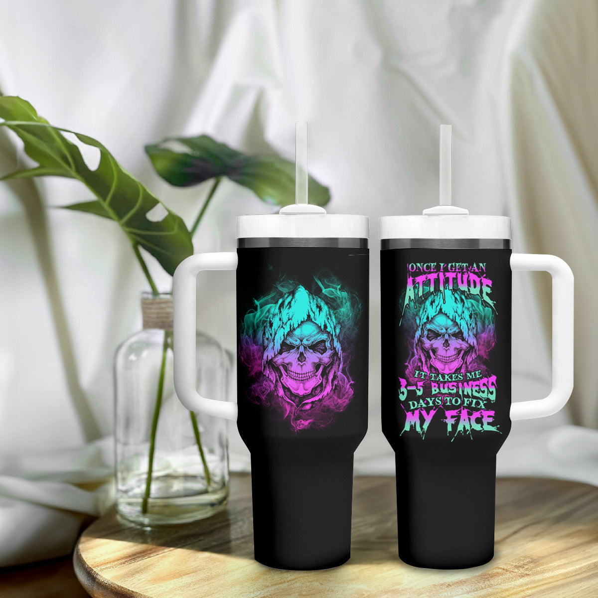Once I Get An Attitude Reaper Tumbler With Handle - Wonder Print Shop