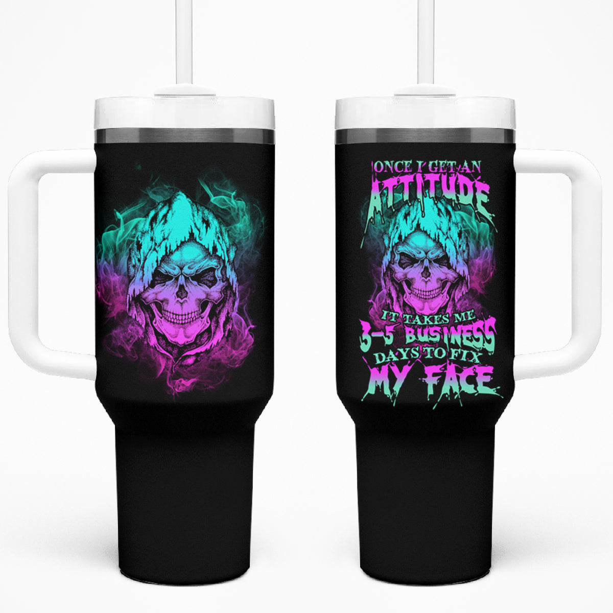 Once I Get An Attitude Reaper Tumbler With Handle - Wonder Print Shop
