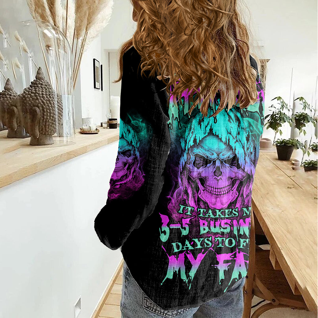 Once I Get An Attitude Reaper Women Casual Shirt - Wonder Print Shop