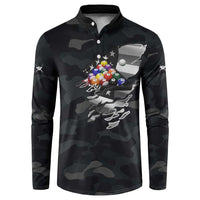 Custom American Flag Billiards Button Sweatshirt with 8-Ball Wings and Camo Background - Wonder Print Shop