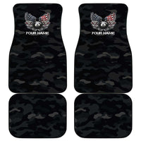 Custom American Flag Billiards Car Mats with 8-Ball Wings and Camo Background - Wonder Print Shop