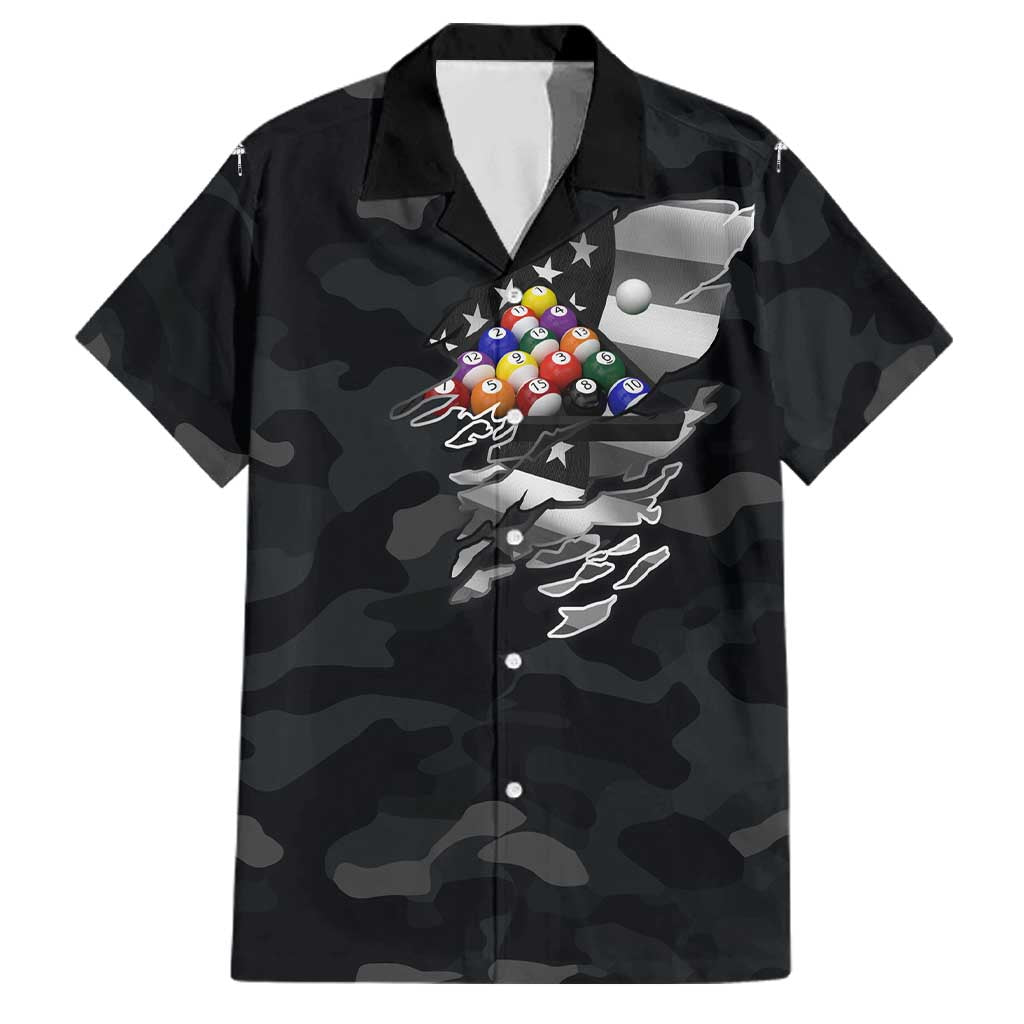 Custom American Flag Billiards Family Matching Summer Maxi Dress and Hawaiian Shirt with 8-Ball Wings and Camo Background - Wonder Print Shop