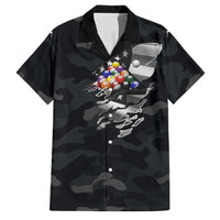 Custom American Flag Billiards Family Matching Summer Maxi Dress and Hawaiian Shirt with 8-Ball Wings and Camo Background - Wonder Print Shop