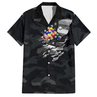 Custom American Flag Billiards Hawaiian Shirt with 8-Ball Wings and Camo Background - Wonder Print Shop