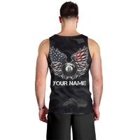 Custom American Flag Billiards Men Tank Top with 8-Ball Wings and Camo Background - Wonder Print Shop