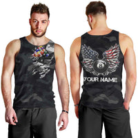 Custom American Flag Billiards Men Tank Top with 8-Ball Wings and Camo Background - Wonder Print Shop