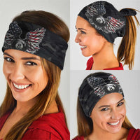 Custom American Flag Billiards Neck Gaiter with 8-Ball Wings and Camo Background - Wonder Print Shop