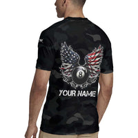 Custom American Flag Billiards Rugby Jersey with 8-Ball Wings and Camo Background - Wonder Print Shop