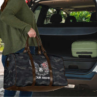 Custom American Flag Billiards Travel Bag with 8-Ball Wings and Camo Background - Wonder Print Shop