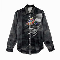 Custom American Flag Billiards Women Casual Shirt with 8-Ball Wings and Camo Background - Wonder Print Shop