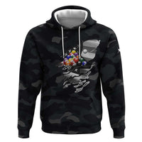 Custom American Flag Billiards Zip Hoodie with 8-Ball Wings and Camo Background - Wonder Print Shop