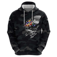 Custom American Flag Billiards Zip Hoodie with 8-Ball Wings and Camo Background - Wonder Print Shop