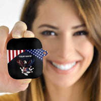 Custom Patriotic Bowling AirPods Case with Bald Eagle, American Flag Bowling Ball - Wonder Print Shop