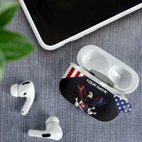 Custom Patriotic Bowling AirPods Case with Bald Eagle, American Flag Bowling Ball - Wonder Print Shop