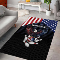 Custom Patriotic Bowling Area Rug with Bald Eagle, American Flag Bowling Ball - Wonder Print Shop