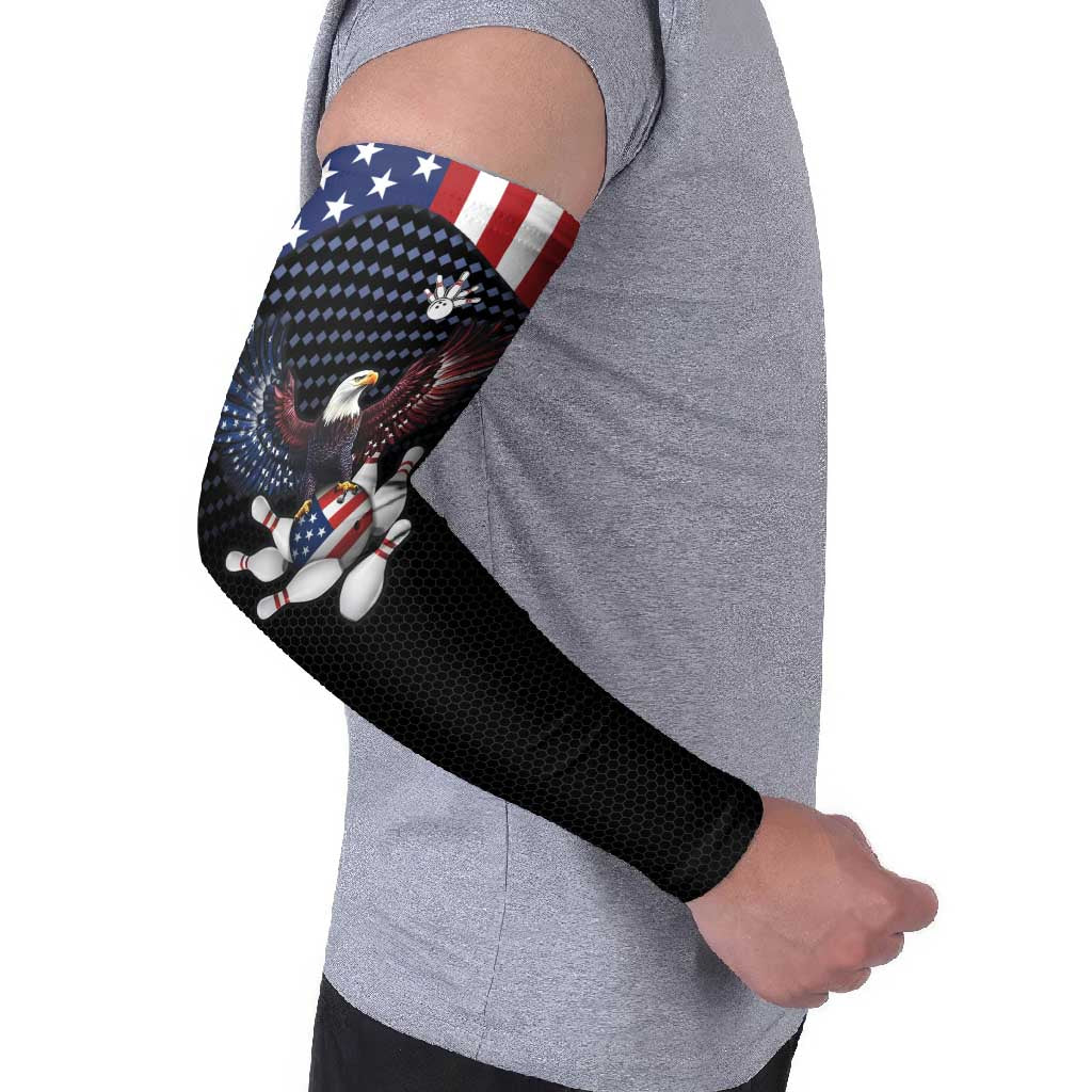 Custom Patriotic Bowling Arm Sleeves with Bald Eagle, American Flag Bowling Ball - Wonder Print Shop