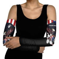 Custom Patriotic Bowling Arm Sleeves with Bald Eagle, American Flag Bowling Ball - Wonder Print Shop