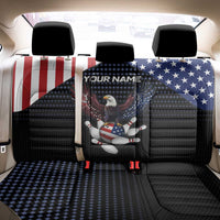 Custom Patriotic Bowling Back Car Seat Cover with Bald Eagle, American Flag Bowling Ball - Wonder Print Shop