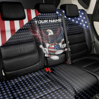 Custom Patriotic Bowling Back Car Seat Cover with Bald Eagle, American Flag Bowling Ball - Wonder Print Shop