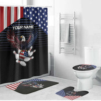 Custom Patriotic Bowling Bathroom Set with Bald Eagle, American Flag Bowling Ball - Wonder Print Shop