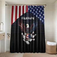 Custom Patriotic Bowling Bathroom Set with Bald Eagle, American Flag Bowling Ball - Wonder Print Shop