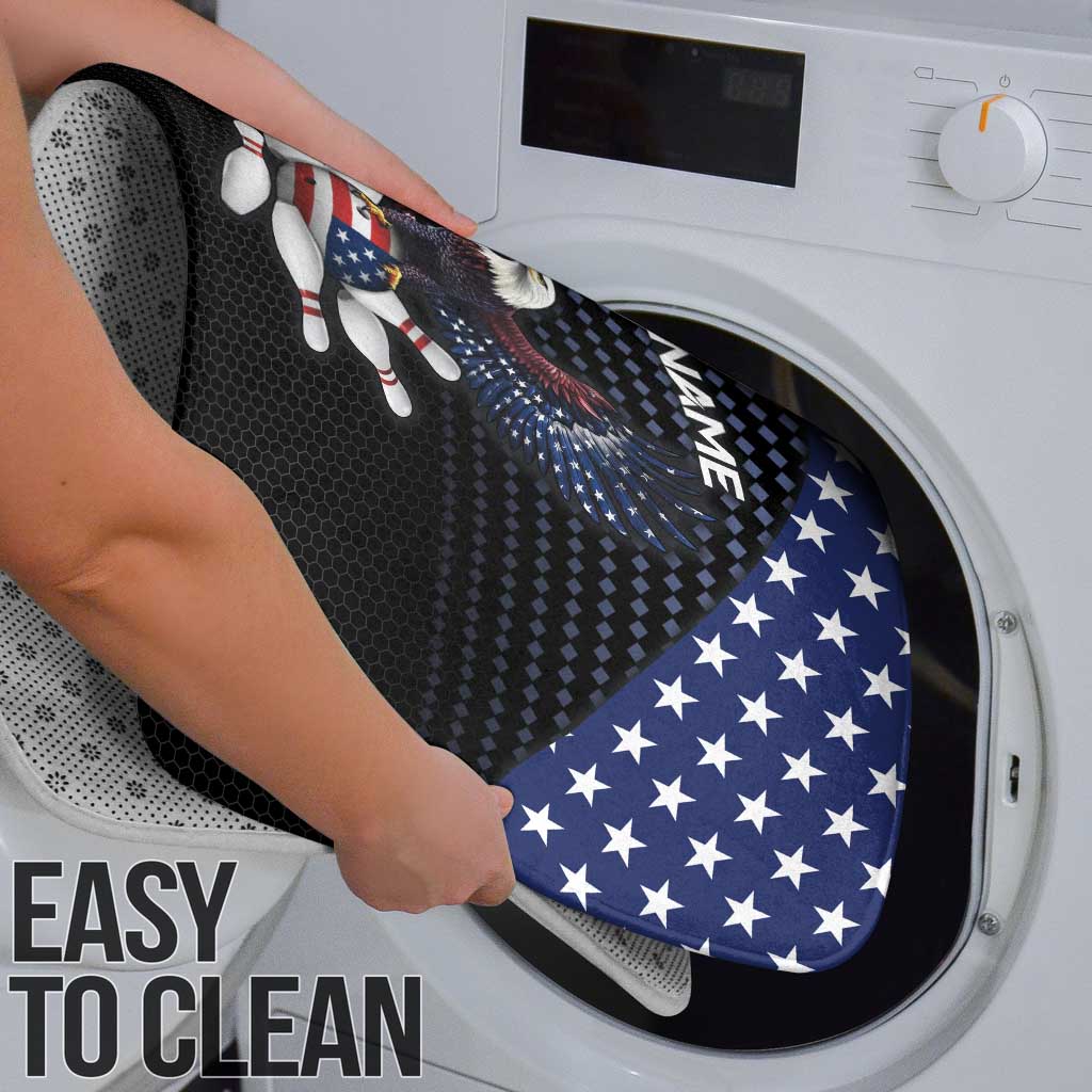 Custom Patriotic Bowling Bathroom Set with Bald Eagle, American Flag Bowling Ball - Wonder Print Shop