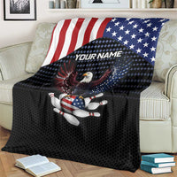 Custom Patriotic Bowling Blanket with Bald Eagle, American Flag Bowling Ball - Wonder Print Shop