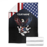 Custom Patriotic Bowling Blanket with Bald Eagle, American Flag Bowling Ball - Wonder Print Shop