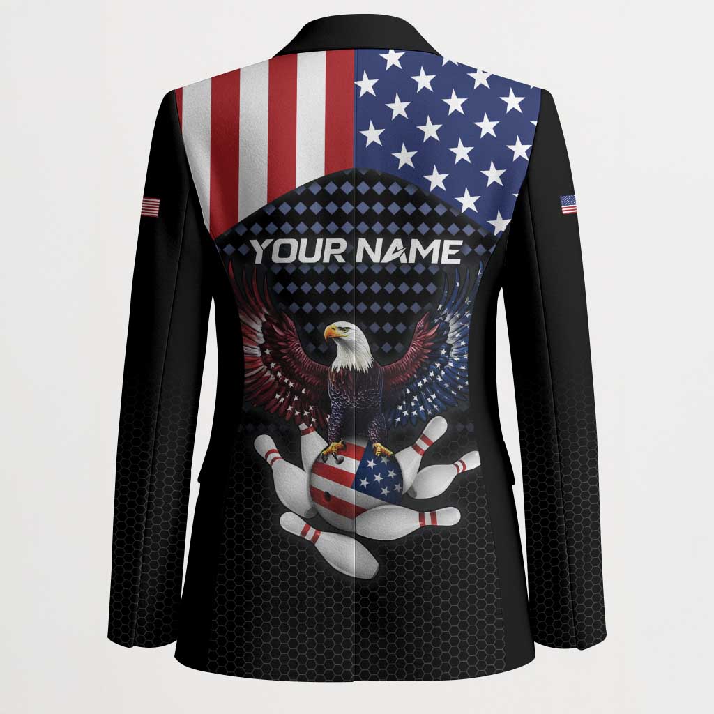 Custom Patriotic Bowling Blazer with Bald Eagle, American Flag Bowling Ball - Wonder Print Shop