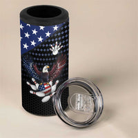 Custom Patriotic Bowling 4 in 1 Can Cooler Tumbler with Bald Eagle, American Flag Bowling Ball - Wonder Print Shop