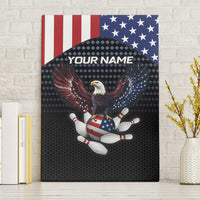 Custom Patriotic Bowling Canvas Wall Art with Bald Eagle, American Flag Bowling Ball - Wonder Print Shop