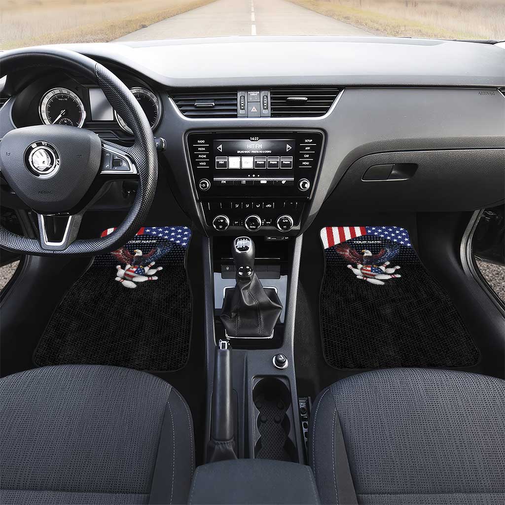 Custom Patriotic Bowling Car Mats with Bald Eagle, American Flag Bowling Ball - Wonder Print Shop