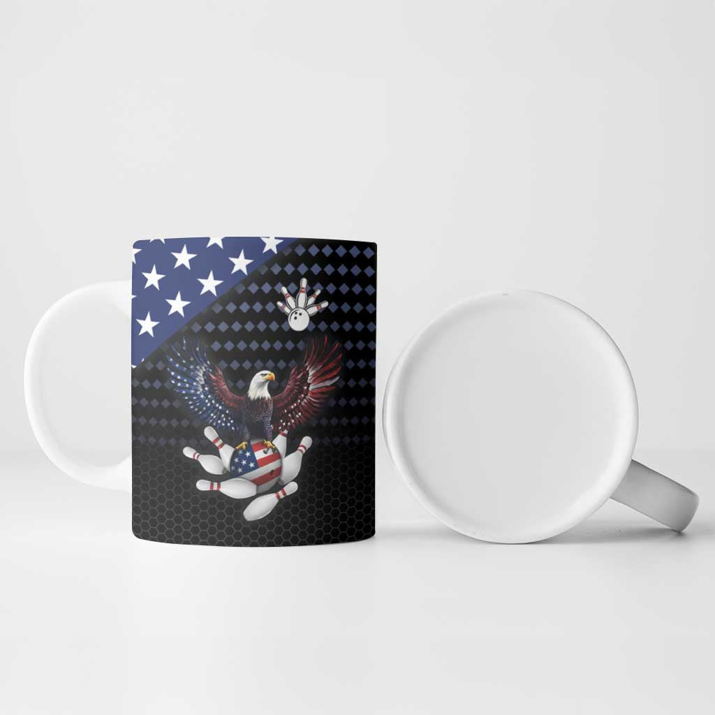 Custom Patriotic Bowling Ceramic Mug with Bald Eagle, American Flag Bowling Ball - Wonder Print Shop