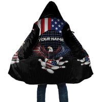 Custom Patriotic Bowling Cloak with Bald Eagle, American Flag Bowling Ball - Wonder Print Shop