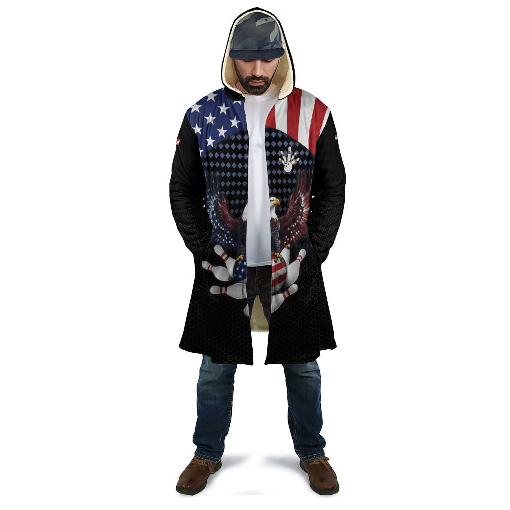 Custom Patriotic Bowling Cloak with Bald Eagle, American Flag Bowling Ball - Wonder Print Shop