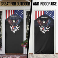 Custom Patriotic Bowling Door Cover with Bald Eagle, American Flag Bowling Ball - Wonder Print Shop