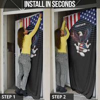 Custom Patriotic Bowling Door Cover with Bald Eagle, American Flag Bowling Ball - Wonder Print Shop